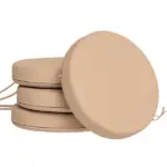 Outsunny Patio Chair Cushions Set of 4 Round Seat Cushions for Dining Bistro Chairs Machine Washable, 15" x 15" x 3", Khaki - Image 11