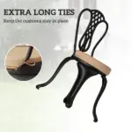 Outsunny Patio Chair Cushions Set of 4 Round Seat Cushions for Dining Bistro Chairs Machine Washable, 15" x 15" x 3", Khaki - Image 5