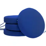 Outsunny Patio Chair Cushions Set of 4 Round Seat Cushions for Dining Bistro Chairs Machine Washable, 15" x 15" x 3", Navy Blue - Image 11