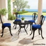 Outsunny Patio Chair Cushions Set of 4 Round Seat Cushions for Dining Bistro Chairs Machine Washable, 15" x 15" x 3", Navy Blue - Image 8