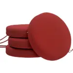 Outsunny Patio Chair Cushions Set of 4 Round Seat Cushions for Dining Bistro Chairs Machine Washable, 15" x 15" x 3", Wine Red - Image 11