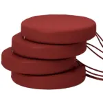 Outsunny Patio Chair Cushions Set of 4 Round Seat Cushions for Dining Bistro Chairs Machine Washable, 15" x 15" x 3", Wine Red