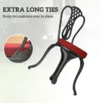 Outsunny Patio Chair Cushions Set of 4 Round Seat Cushions for Dining Bistro Chairs Machine Washable, 15" x 15" x 3", Wine Red - Image 5