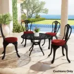 Outsunny Patio Chair Cushions Set of 4 Round Seat Cushions for Dining Bistro Chairs Machine Washable, 15" x 15" x 3", Wine Red - Image 8
