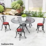 Outsunny Patio Chair Cushions Set of 4 Round Seat Cushions for Dining Bistro Chairs Machine Washable, 15" x 15" x 3", Wine Red - Image 10