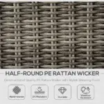 Patio Conversational Bliss: 4-Piece Wicker Loveseat Set with Coffee Table, Beige | Intimate Outdoor Lounge - Image 4