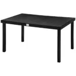 Patio Dining Table for 6, Rectangular Aluminum Outdoor Table for Garden Lawn Backyard, Black - Image 11