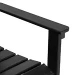 Patio Glider Bench HDPE Slatted Double Rocking Chair Outdoor Seating in Sleek Black - Image 7