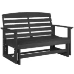 Outsunny Patio Glider Bench with HDPE Slatted Double Rocking Chair, Distressed Black - Image 11