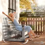 Patio Glider Bench with HDPE Slatted Double Rocking Chair, Distressed Gray - Image 4
