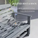 Patio Glider Bench with HDPE Slatted Double Rocking Chair, Distressed Gray - Image 7