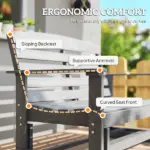 Patio Glider Bench with HDPE Slatted Double Rocking Chair, Distressed Gray - Image 8
