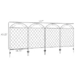 Outsunny Patio Perimeter: 11.5 Inch Metal Garden Fence 4-Pack, Decorative Rust-Resistant Border - Image 3