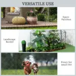Outsunny Patio Perimeter: 11.5 Inch Metal Garden Fence 4-Pack, Decorative Rust-Resistant Border - Image 6