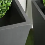 Patio Planters 2 Piece MgO Flower Receptacles with Drainage for Lush Outdoor Decor Gray - Image 7
