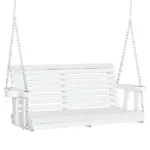 Patio Swing Retreat 46" 2-Person White Bench with Cup Holders, 440lb Capacity