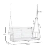 Patio Swing Retreat 46" 2-Person White Bench with Cup Holders, 440lb Capacity - Image 3