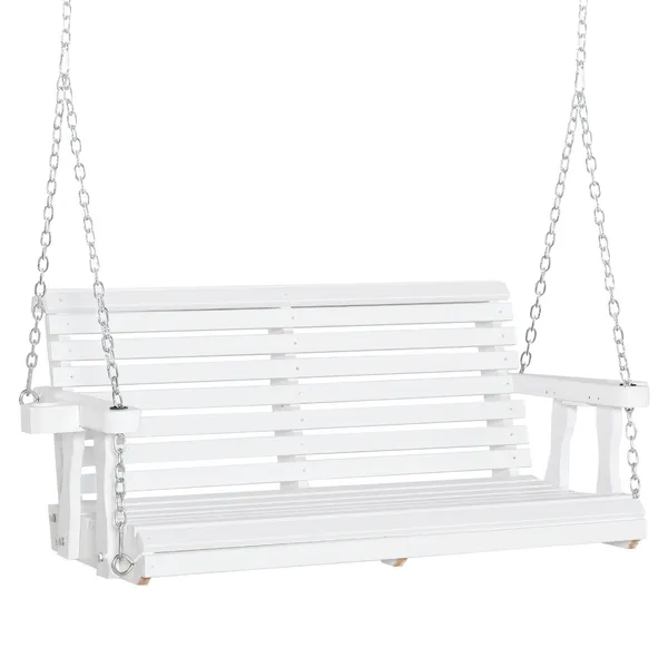patio-swing-retreat-46-2-person-white-bench-with-cup-holders-440lb-capacity.webp Patio Swing Retreat 46" 2-Person White Bench with Cup Holders, 440lb Capacity - Image 1