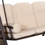 Outsunny 3-Seat, Canopy Shade, Removable Cushions, Side Trays in Beige Elegance - Image 9