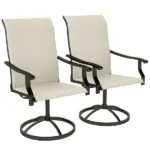 Outsunny Patio Swivel Chairs Set of 2, High Back Patio Dining Chairs with All-Weather Mesh for Backyard, Lawn, Garden, Beige - Image 11