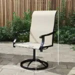 Outsunny Patio Swivel Chairs Set of 2, High Back Patio Dining Chairs with All-Weather Mesh for Backyard, Lawn, Garden, Beige - Image 3