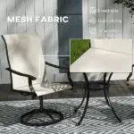 Outsunny Patio Swivel Chairs Set of 2, High Back Patio Dining Chairs with All-Weather Mesh for Backyard, Lawn, Garden, Beige - Image 5