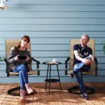 Outsunny Patio Swivel Chairs Set of 2, High Back Patio Dining Chairs with All-Weather Mesh for Backyard, Lawn, Garden, Brown - Image 2
