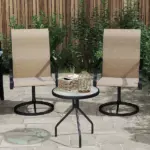 Outsunny Patio Swivel Chairs Set of 2, High Back Patio Dining Chairs with All-Weather Mesh for Backyard, Lawn, Garden, Brown - Image 8