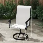 Outsunny Patio Swivel Chairs Set of 2, High Back Patio Dining Chairs with All-Weather Mesh for Backyard, Lawn, Garden, Cream - Image 3