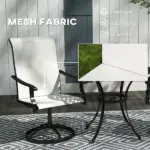Outsunny Patio Swivel Chairs Set of 2, High Back Patio Dining Chairs with All-Weather Mesh for Backyard, Lawn, Garden, Cream - Image 5