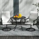 Outsunny Patio Swivel Chairs Set of 2, High Back Patio Dining Chairs with All-Weather Mesh for Backyard, Lawn, Garden, Cream - Image 7