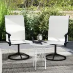 Outsunny Patio Swivel Chairs Set of 2, High Back Patio Dining Chairs with All-Weather Mesh for Backyard, Lawn, Garden, Cream - Image 9