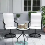 Outsunny Patio Swivel Chairs Set of 2, High Back Patio Dining Chairs with All-Weather Mesh for Backyard, Lawn, Garden, Cream - Image 10