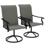 Patio Swivel Chairs Set of 2, High Back Patio Dining Chairs with All-Weather Mesh for Backyard, Lawn, Garden, Gray - Image 11
