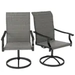 Patio Swivel Chairs Set of 2, High Back Patio Dining Chairs with All-Weather Mesh for Backyard, Lawn, Garden, Gray