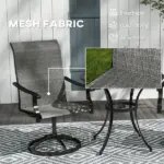 Patio Swivel Chairs Set of 2, High Back Patio Dining Chairs with All-Weather Mesh for Backyard, Lawn, Garden, Gray - Image 5