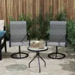 Patio Swivel Chairs Set of 2, High Back Patio Dining Chairs with All-Weather Mesh for Backyard, Lawn, Garden, Gray - Image 8