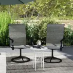 Patio Swivel Chairs Set of 2, High Back Patio Dining Chairs with All-Weather Mesh for Backyard, Lawn, Garden, Gray - Image 9