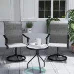 Patio Swivel Chairs Set of 2, High Back Patio Dining Chairs with All-Weather Mesh for Backyard, Lawn, Garden, Gray - Image 10