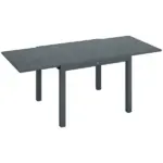 Patio Table for 6-8 People Dark Gray Aluminum Frame Rectangle Garden Table with Wood Effect Steel Top for Backyard - Image 11