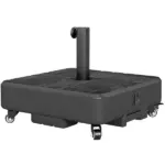 Outsunny Patio Umbrella Base Outdoor Umbrella Stand with Wheels for 1.5 Inch/1.9 Inch Poles