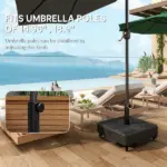 Outsunny Patio Umbrella Base Outdoor Umbrella Stand with Wheels for 1.5 Inch/1.9 Inch Poles - Image 5