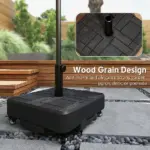 Outsunny Patio Umbrella Base Outdoor Umbrella Stand with Wheels for 1.5 Inch/1.9 Inch Poles - Image 6