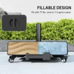 Outsunny Patio Umbrella Base Outdoor Umbrella Stand with Wheels for 1.5 Inch/1.9 Inch Poles - Image 7