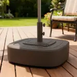 Outsunny Patio Umbrella Base Outdoor Umbrella Stand with Wheels for 1.5"/1.9" Umbrella Poles Brown - Image 2