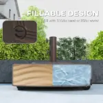 Outsunny Patio Umbrella Base Outdoor Umbrella Stand with Wheels for 1.5"/1.9" Umbrella Poles Brown - Image 5