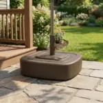 Outsunny Patio Umbrella Base Outdoor Umbrella Stand with Wheels for 1.5"/1.9" Umbrella Poles Brown - Image 9