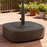 Outsunny Patio Umbrella Base Outdoor Umbrella Stand with Wheels for 1.5"/1.9" Umbrella Poles Brown - Image 10
