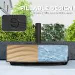 Outsunny Patio Umbrella Base Outdoor Umbrella Stand with Wheels for 1.5"/1.9" Umbrella Poles Black - Image 5