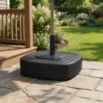 Outsunny Patio Umbrella Base Outdoor Umbrella Stand with Wheels for 1.5"/1.9" Umbrella Poles Black - Image 9